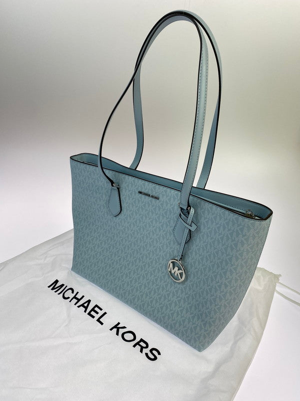 【中古美品】【レディース】 Michael Kors マイケルコース MK SIGNATURE TOTE BAG LIGHT BLUE 35T4S6HT9B MK柄 トートバッグ レディース カバン 180-251130-em-50-min カラー：ライトブルー 万代Net店