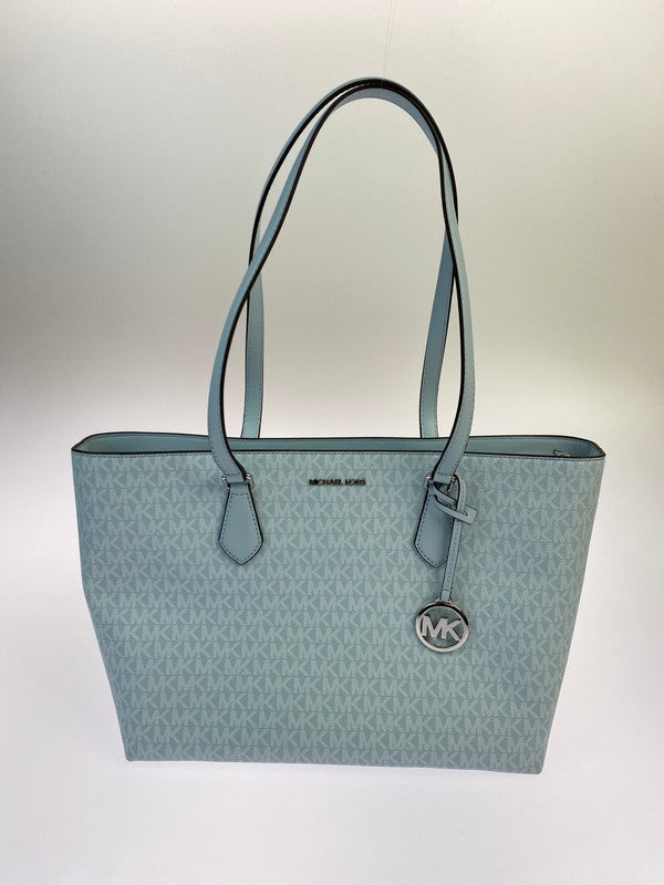 【中古美品】【レディース】 Michael Kors マイケルコース MK SIGNATURE TOTE BAG LIGHT BLUE 35T4S6HT9B MK柄 トートバッグ レディース カバン 180-251130-em-50-min カラー：ライトブルー 万代Net店