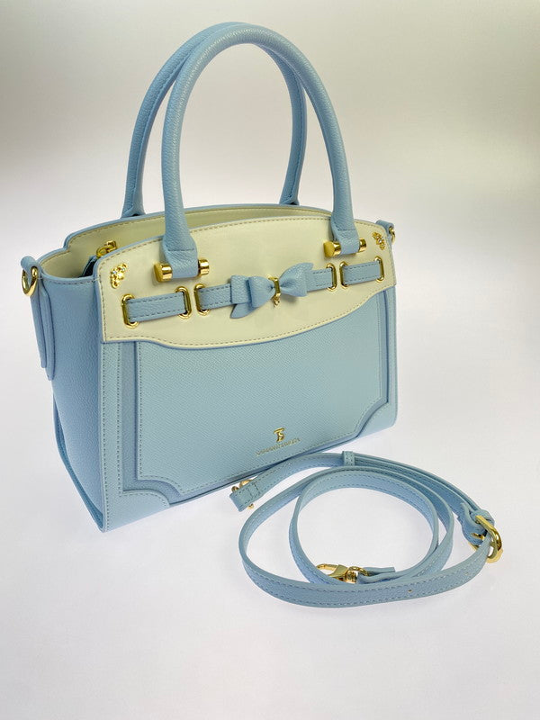 【中古美品】【レディース】 Samantha Vega サマンサベガ FRONT RIBBON SHOULDER BAG LIGHT BULE フロント リボン ショルダー バッグ レディース カバン 188-251130-em-51-min カラー：ライトブルー 万代Net店