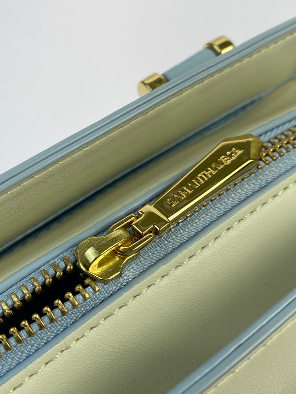 【中古美品】【レディース】 Samantha Vega サマンサベガ FRONT RIBBON SHOULDER BAG LIGHT BULE フロント リボン ショルダー バッグ レディース カバン 188-251130-em-51-min カラー：ライトブルー 万代Net店