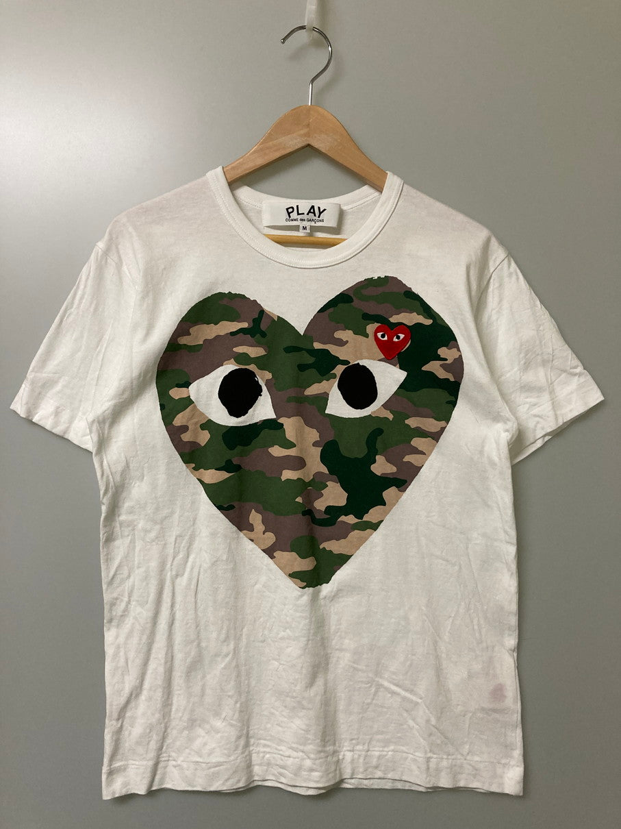 【中古品】【メンズ】 PLAY COMME des GARCONS プレイコムデギャルソン PRINT TEE AX-T242 プリントTシャツ トップス 140-251125-jt-02-min サイズ：M カラー：ホワイト 万代Net店
