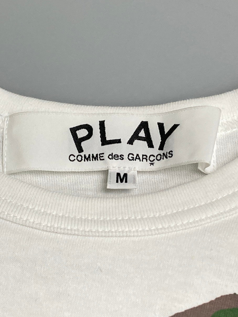【中古品】【メンズ】 PLAY COMME des GARCONS プレイコムデギャルソン PRINT TEE AX-T242 プリントTシャツ トップス 140-251125-jt-02-min サイズ：M カラー：ホワイト 万代Net店