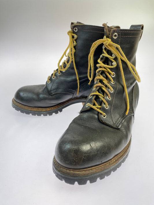 【現状渡し品】【メンズ】 RED WING レッドウィング LOGGER BOOTS 70~80S USA表記有プリントタグ ロガー ブーツ レザー 70～80年代 ヴィンテージ アメリカ製 メンズ ブーツ シューズ 靴 164-251130-em-06-min カラー：ブラック 万代Net店