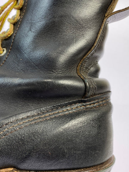 【現状渡し品】【メンズ】 RED WING レッドウィング LOGGER BOOTS 70~80S USA表記有プリントタグ ロガー ブーツ レザー 70～80年代 ヴィンテージ アメリカ製 メンズ ブーツ シューズ 靴 164-251130-em-06-min カラー：ブラック 万代Net店