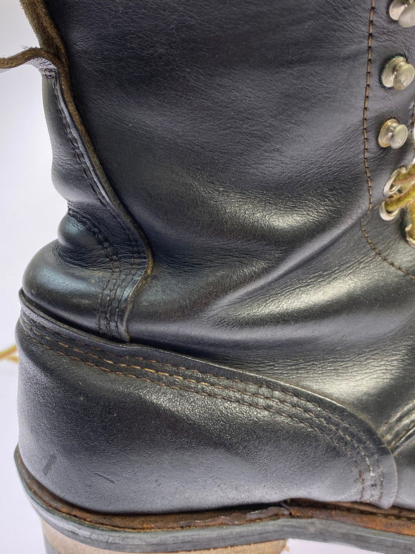 【現状渡し品】【メンズ】 RED WING レッドウィング LOGGER BOOTS 70~80S USA表記有プリントタグ ロガー ブーツ レザー 70～80年代 ヴィンテージ アメリカ製 メンズ ブーツ シューズ 靴 164-251130-em-06-min カラー：ブラック 万代Net店