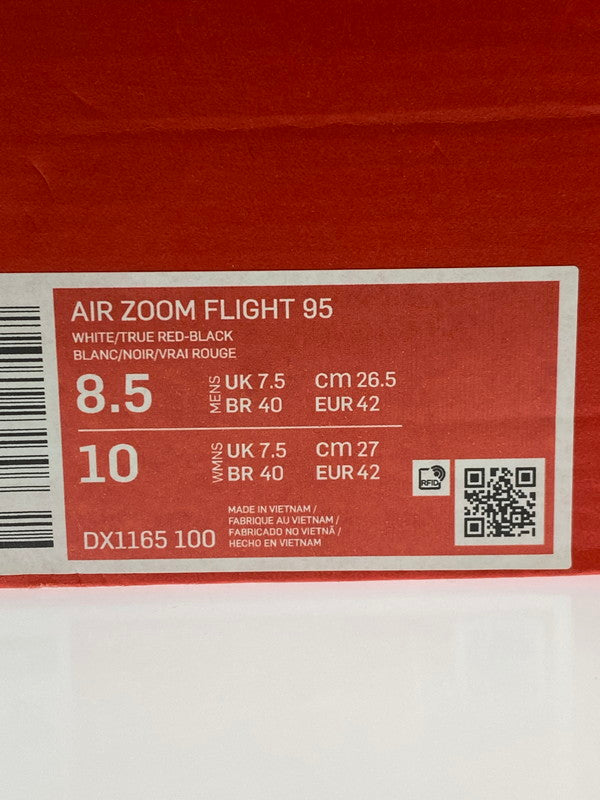 【中古品】【メンズ】 NIKE ナイキ AIR ZOOM FLIGHT 95 TRUE RED DX1165-100 エアズームフライト95 トゥルーレッド スニーカー メンズ 靴 シューズ 160-251124-em-09-min サイズ：26.5cm カラー：ホワイト/レッド 万代Net店