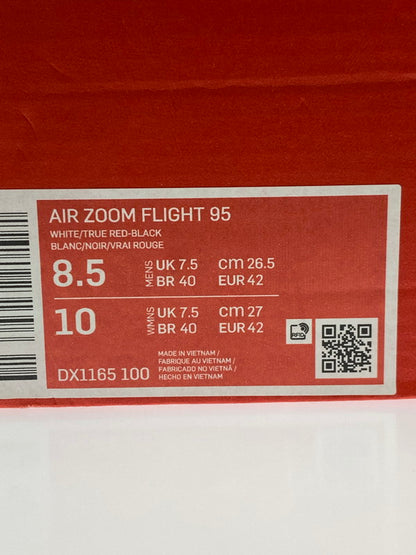 【中古品】【メンズ】 NIKE ナイキ AIR ZOOM FLIGHT 95 TRUE RED DX1165-100 エアズームフライト95 トゥルーレッド スニーカー メンズ 靴 シューズ 160-251124-em-09-min サイズ：26.5cm カラー：ホワイト/レッド 万代Net店