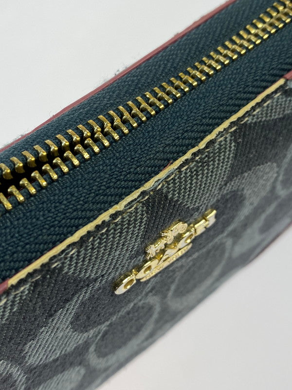 【現状渡し品】【レディース】 COACH コーチ ラウンドファスナー シグネチャー アコーディオン ジップアラウンド ウォレット F53769 長財布 ラウンドファスナーウォレット 181-251129-kk-42-min カラー：ミッドナイトブルー 万代Net店