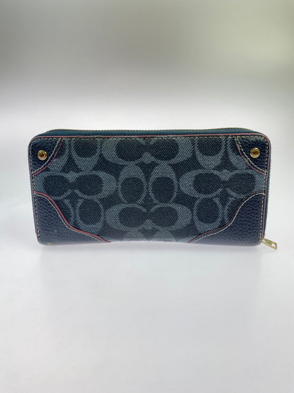 【現状渡し品】【レディース】 COACH コーチ ラウンドファスナー シグネチャー アコーディオン ジップアラウンド ウォレット F53769 長財布 ラウンドファスナーウォレット 181-251129-kk-42-min カラー：ミッドナイトブルー 万代Net店