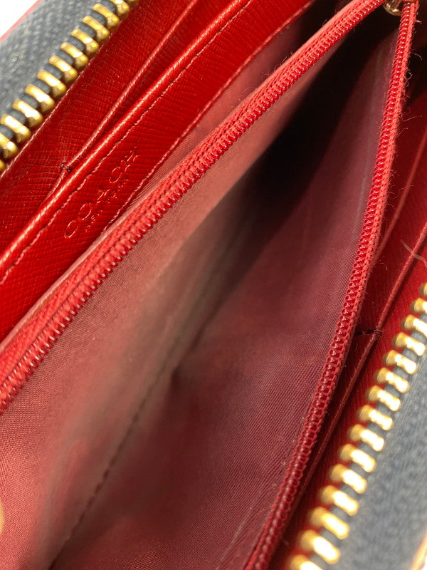 【現状渡し品】【レディース】 COACH コーチ ラウンドファスナー シグネチャー アコーディオン ジップアラウンド ウォレット F53769 長財布 ラウンドファスナーウォレット 181-251129-kk-42-min カラー：ミッドナイトブルー 万代Net店