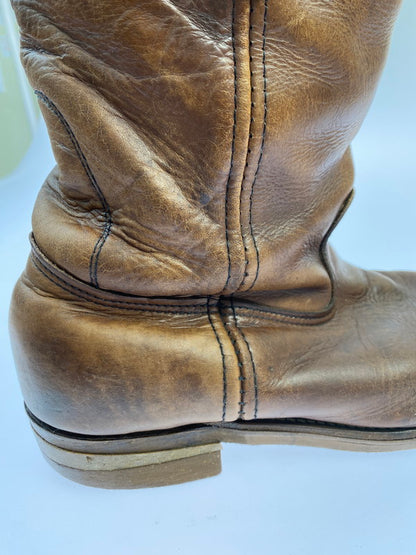 【現状渡し品】【メンズ】 RED WING レッドウィング PECOS BOOTS 90'S プリント羽タグ 1155 ペコス ブーツ 90年代 ウェスタン ブーツ メンズ 靴 ヴィンテージ 164-251130-em-07-min カラー：ブラウン 万代Net店