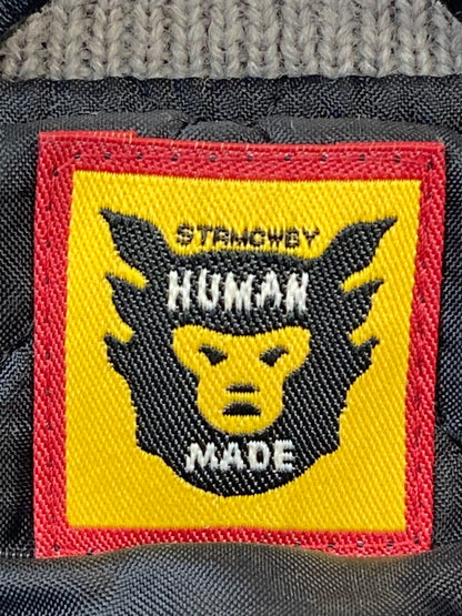 【中古美品】【メンズ】 HUMAN MADE ヒューマンメード 22AW VARSITY JACKET HM24JK018 2022年秋冬 バーシティ ジャケット アウター 142-251125-jt-30-min サイズ：L カラー：グレー/ブラック 万代Net店