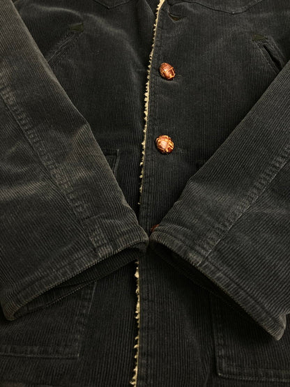 【中古品】【メンズ】 HYSTERIC GLAMOUR ヒステリックグラマー DECK JACKET 0214AC01 デッキ ジャケット メンズ アウター 裏ボア コーデュロイ素材 140-251128-em-16-min サイズ：S カラー：ネイビー 万代Net店