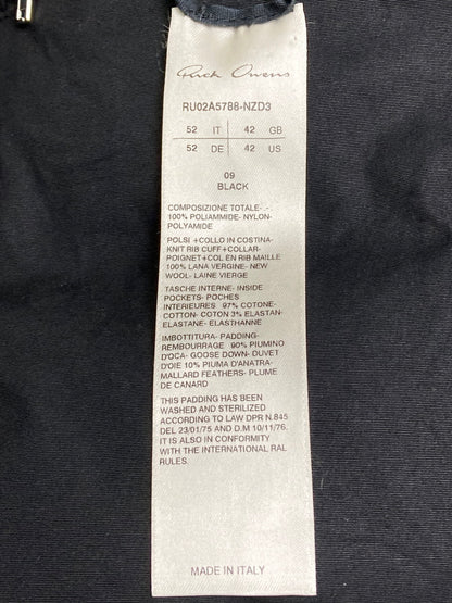 【中古品】【メンズ】 Rick Owens リックオウエンス 21AW GETHEMANE FLIGHT DOWN JACKET RU02A5788-NZD3 2021秋冬 ゲッセマネ フライト ダウン ジャケット アウター 141-251125-jt-09-min サイズ：US 42 カラー：ブラック 万代Net店