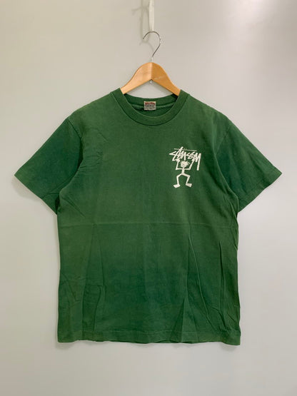 【中古品】【メンズ】 STUSSY ステューシー 90'S 白タグ SHADOW MAN PRINT TEE 90年代 シャドウマン プリントTシャツ トップス 142-251126-jt-04-min サイズ：M カラー：グリーン 万代Net店