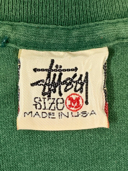 【中古品】【メンズ】 STUSSY ステューシー 90'S 白タグ SHADOW MAN PRINT TEE 90年代 シャドウマン プリントTシャツ トップス 142-251126-jt-04-min サイズ：M カラー：グリーン 万代Net店