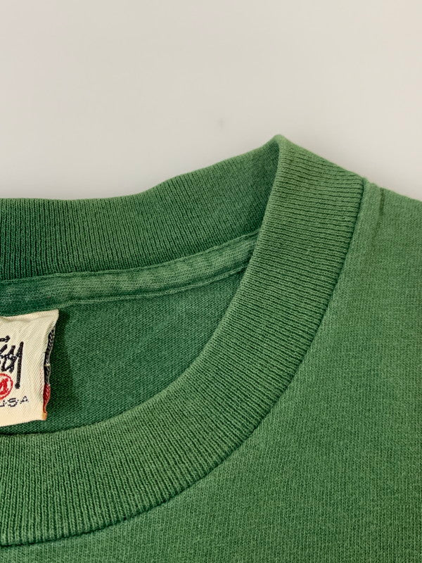 【中古品】【メンズ】 STUSSY ステューシー 90'S 白タグ SHADOW MAN PRINT TEE 90年代 シャドウマン プリントTシャツ トップス 142-251126-jt-04-min サイズ：M カラー：グリーン 万代Net店