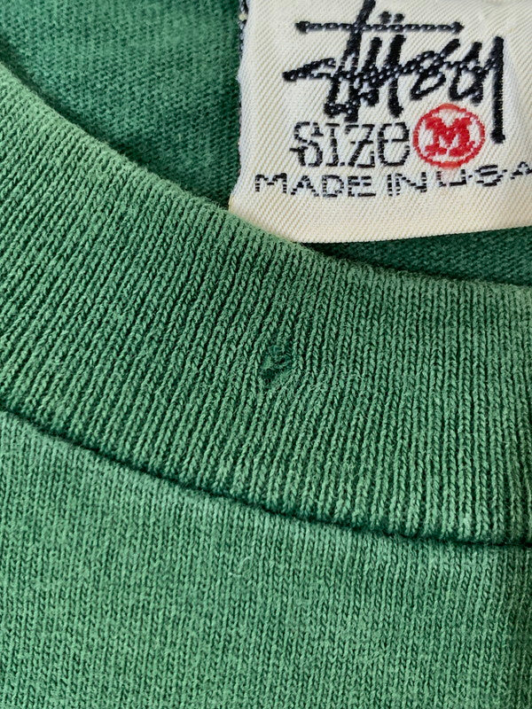 【中古品】【メンズ】 STUSSY ステューシー 90'S 白タグ SHADOW MAN PRINT TEE 90年代 シャドウマン プリントTシャツ トップス 142-251126-jt-04-min サイズ：M カラー：グリーン 万代Net店