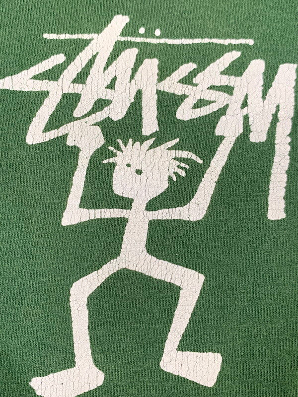 【中古品】【メンズ】 STUSSY ステューシー 90'S 白タグ SHADOW MAN PRINT TEE 90年代 シャドウマン プリントTシャツ トップス 142-251126-jt-04-min サイズ：M カラー：グリーン 万代Net店