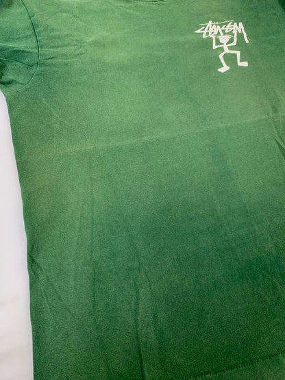 【中古品】【メンズ】 STUSSY ステューシー 90'S 白タグ SHADOW MAN PRINT TEE 90年代 シャドウマン プリントTシャツ トップス 142-251126-jt-04-min サイズ：M カラー：グリーン 万代Net店