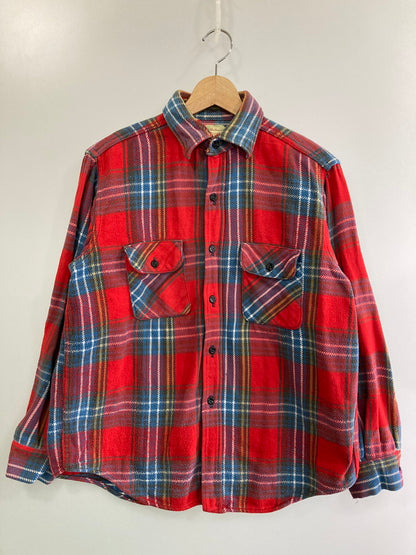 【中古品】【メンズ】 FIVE BROTHER ファイブブラザー 60-70'S 森タグ FLANNEL SHIRT 60-70年代 フランネルシャツ トップス 146-251125-jt-29-min サイズ：15 1/2 カラー：レッド 万代Net店