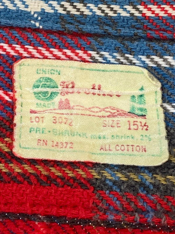 【中古品】【メンズ】 FIVE BROTHER ファイブブラザー 60-70'S 森タグ FLANNEL SHIRT 60-70年代 フランネルシャツ トップス 146-251125-jt-29-min サイズ：15 1/2 カラー：レッド 万代Net店