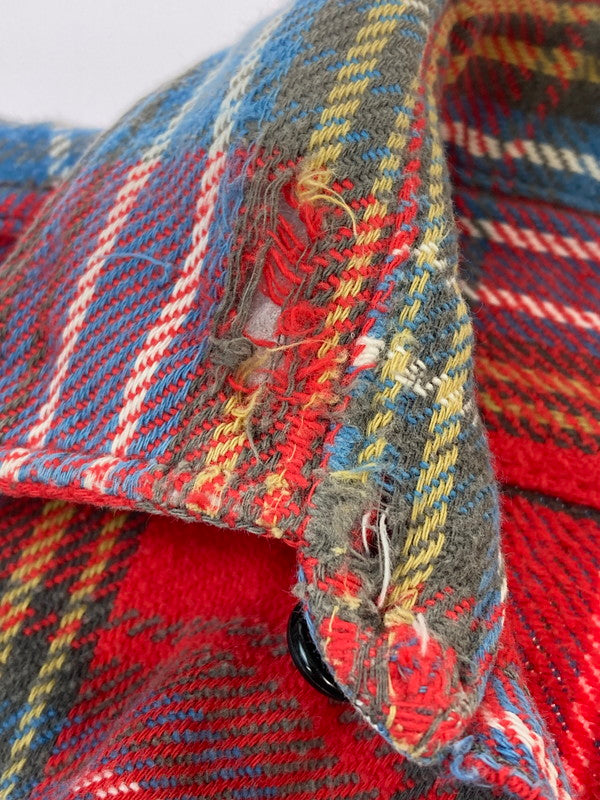 【中古品】【メンズ】 FIVE BROTHER ファイブブラザー 60-70'S 森タグ FLANNEL SHIRT 60-70年代 フランネルシャツ トップス 146-251125-jt-29-min サイズ：15 1/2 カラー：レッド 万代Net店