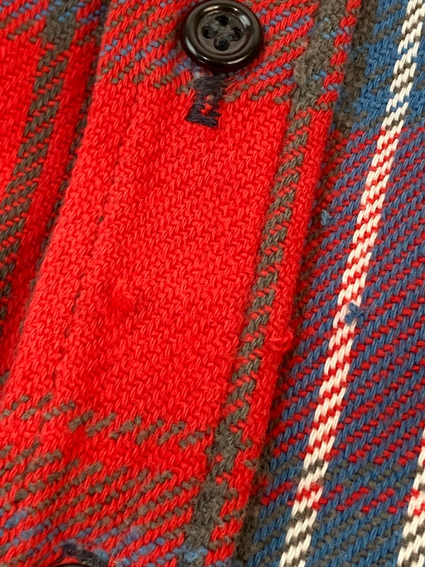 【中古品】【メンズ】 FIVE BROTHER ファイブブラザー 60-70'S 森タグ FLANNEL SHIRT 60-70年代 フランネルシャツ トップス 146-251125-jt-29-min サイズ：15 1/2 カラー：レッド 万代Net店