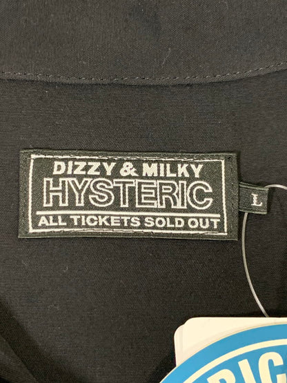 【中古品】【メンズ】 HYSTERIC GLAMOUR ヒステリックグラマー OPEN COLLAR SHIRT 02241AH05 HYSTERIC HELLワッペン オープンカラーシャツ 半袖シャツ トップス 140-251125-yn-28-min サイズ：L カラー：ブラック 万代Net店