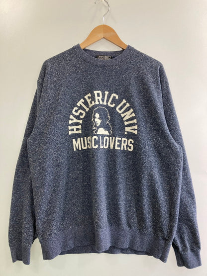 【中古品】【メンズ】 HYSTERIC GLAMOUR ヒステリックグラマー MUSIC LOVERS SWEAT 02251CS02 ミュージック ラバース スウェット ニットトップス 140-251126-jt-17-min サイズ：XL カラー：ブルー系 万代Net店