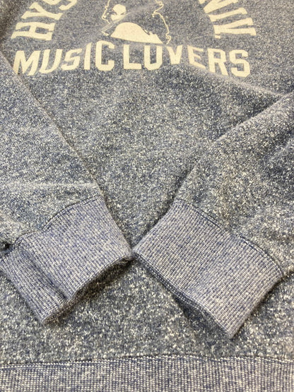 【中古品】【メンズ】 HYSTERIC GLAMOUR ヒステリックグラマー MUSIC LOVERS SWEAT 02251CS02 ミュージック ラバース スウェット ニットトップス 140-251126-jt-17-min サイズ：XL カラー：ブルー系 万代Net店