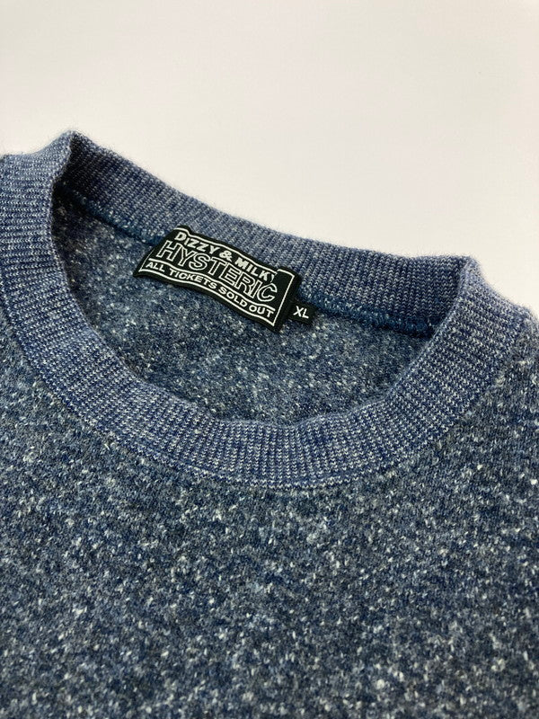 【中古品】【メンズ】 HYSTERIC GLAMOUR ヒステリックグラマー MUSIC LOVERS SWEAT 02251CS02 ミュージック ラバース スウェット ニットトップス 140-251126-jt-17-min サイズ：XL カラー：ブルー系 万代Net店