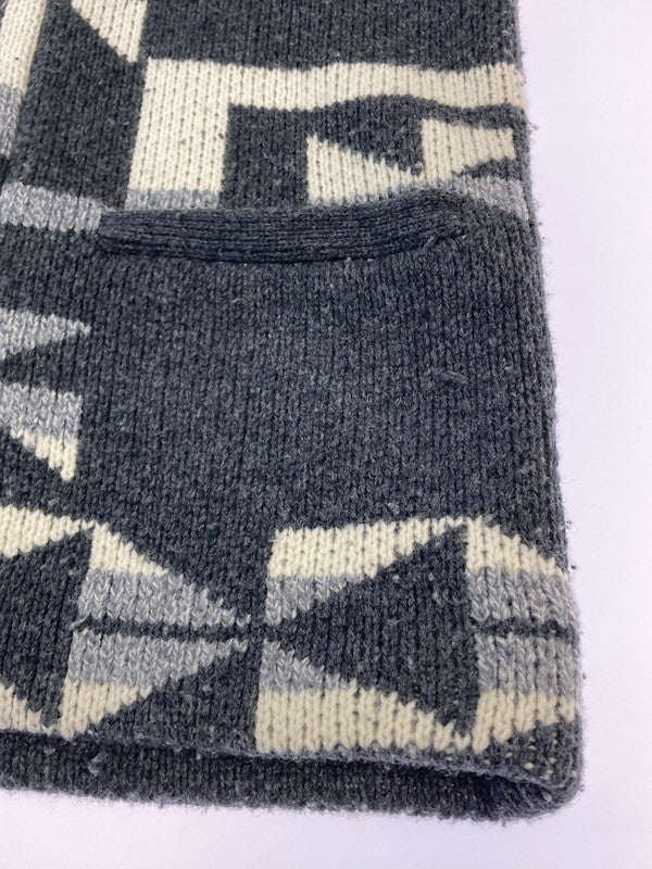 【中古品】【メンズ】 BARNS バーンズ HANDLIKE KNIT GOWN JACKET ハンドライク ニット ガウン ジャケット アウター 145-251125-jt-27-min サイズ：2 カラー：ブラック系 万代Net店