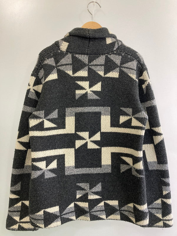 【中古品】【メンズ】 BARNS バーンズ HANDLIKE KNIT GOWN JACKET ハンドライク ニット ガウン ジャケット アウター 145-251125-jt-27-min サイズ：2 カラー：ブラック系 万代Net店