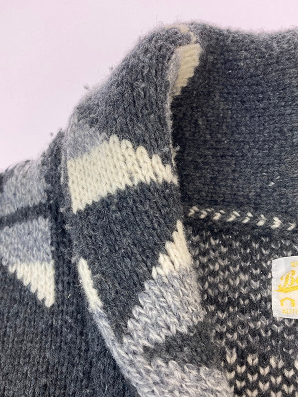 【中古品】【メンズ】 BARNS バーンズ HANDLIKE KNIT GOWN JACKET ハンドライク ニット ガウン ジャケット アウター 145-251125-jt-27-min サイズ：2 カラー：ブラック系 万代Net店