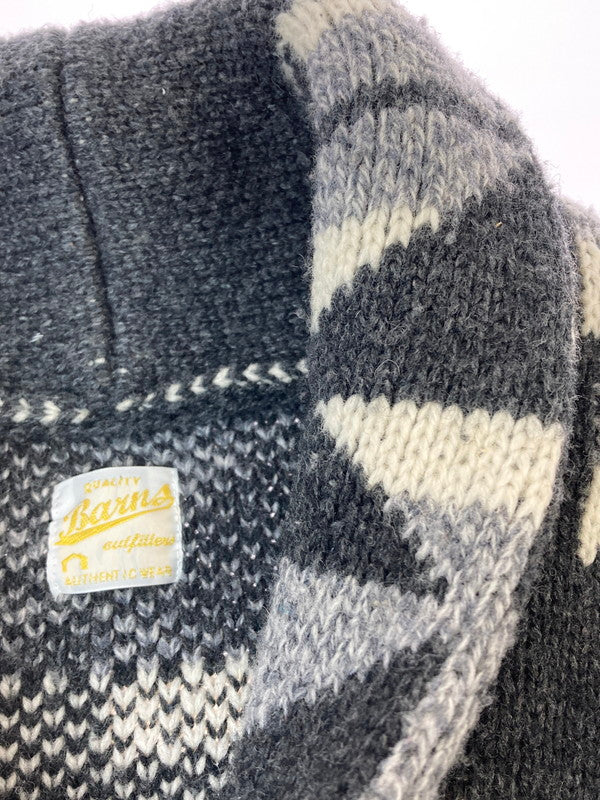 【中古品】【メンズ】 BARNS バーンズ HANDLIKE KNIT GOWN JACKET ハンドライク ニット ガウン ジャケット アウター 145-251125-jt-27-min サイズ：2 カラー：ブラック系 万代Net店