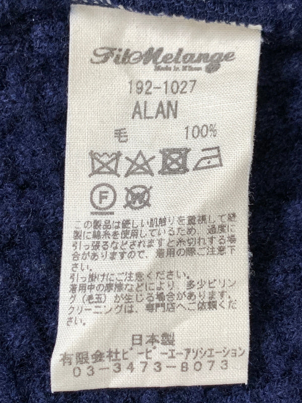【中古品】【メンズ】 FILMELANGE フィルメランジェ ALAN WAFFLE KNIT SWEATER 192-1027 アラン ワッフル ニット セーター メンズ トップス 長袖 140-260731-em-63-min サイズ：4 カラー：ネイビー 万代Net店