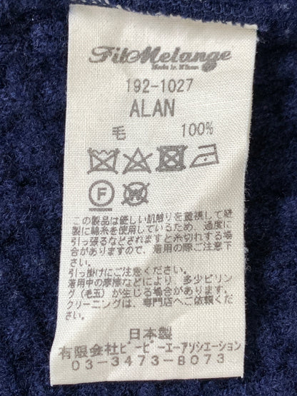 【中古品】【メンズ】 FILMELANGE フィルメランジェ ALAN WAFFLE KNIT SWEATER 192-1027 アラン ワッフル ニット セーター メンズ トップス 長袖 140-260731-em-63-min サイズ：4 カラー：ネイビー 万代Net店