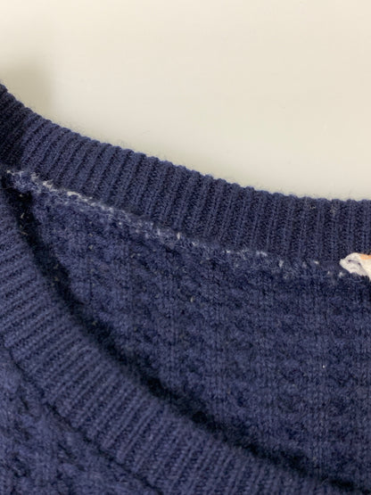 【中古品】【メンズ】 FILMELANGE フィルメランジェ ALAN WAFFLE KNIT SWEATER 192-1027 アラン ワッフル ニット セーター メンズ トップス 長袖 140-260731-em-63-min サイズ：4 カラー：ネイビー 万代Net店