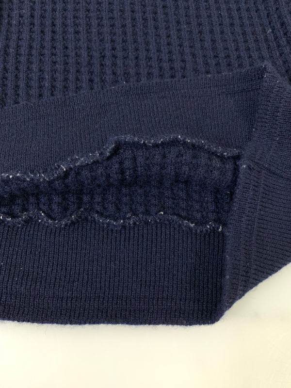 【中古品】【メンズ】 FILMELANGE フィルメランジェ ALAN WAFFLE KNIT SWEATER 192-1027 アラン ワッフル ニット セーター メンズ トップス 長袖 140-260731-em-63-min サイズ：4 カラー：ネイビー 万代Net店