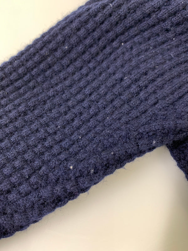 【中古品】【メンズ】 FILMELANGE フィルメランジェ ALAN WAFFLE KNIT SWEATER 192-1027 アラン ワッフル ニット セーター メンズ トップス 長袖 140-260731-em-63-min サイズ：4 カラー：ネイビー 万代Net店
