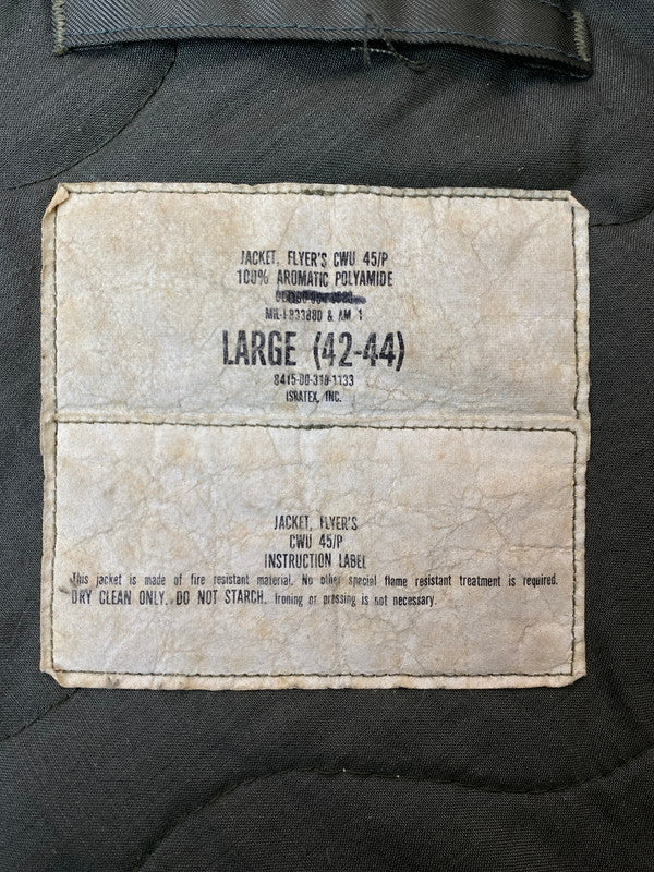 【中古品】【メンズ】 U.S.AIR FORCE ユーエス エアフォース 90'S CWU-45 P FLIGHT JACKET フライトジャケット アウター 146-251126-jt-29-min サイズ：L42-44 カラー：オリーブ 万代Net店