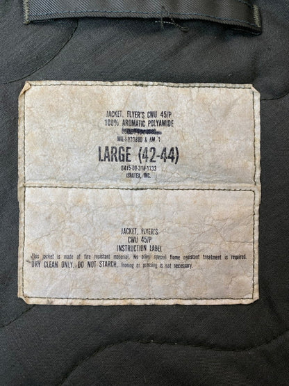 【中古品】【メンズ】 U.S.AIR FORCE ユーエス エアフォース 90'S CWU-45 P FLIGHT JACKET フライトジャケット アウター 146-251126-jt-29-min サイズ：L42-44 カラー：オリーブ 万代Net店