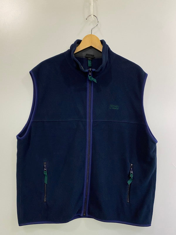 【中古品】【メンズ】 SEDAN ALL-PURPOSE セダンオールパーパス FLEECE FULL ZIP VEST SD23F-CT06 フリース フルジップ ベスト メンズ アウター 140-251128-em-02-min サイズ：L カラー：ネイビー 万代Net店
