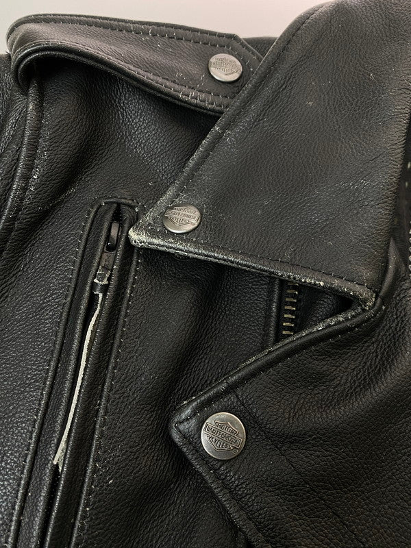 【現状渡し品】【メンズ】 HARLEY DAVIDSON ハーレーダビッドソン ダブル ライダースジャケット レザー メンズ アウター 145-251205-em-48-min サイズ：L カラー：ブラック 万代Net店