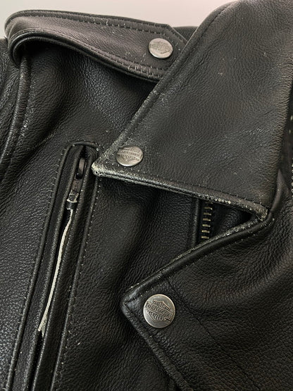 【現状渡し品】【メンズ】 HARLEY DAVIDSON ハーレーダビッドソン ダブル ライダースジャケット レザー メンズ アウター 145-251205-em-48-min サイズ：L カラー：ブラック 万代Net店