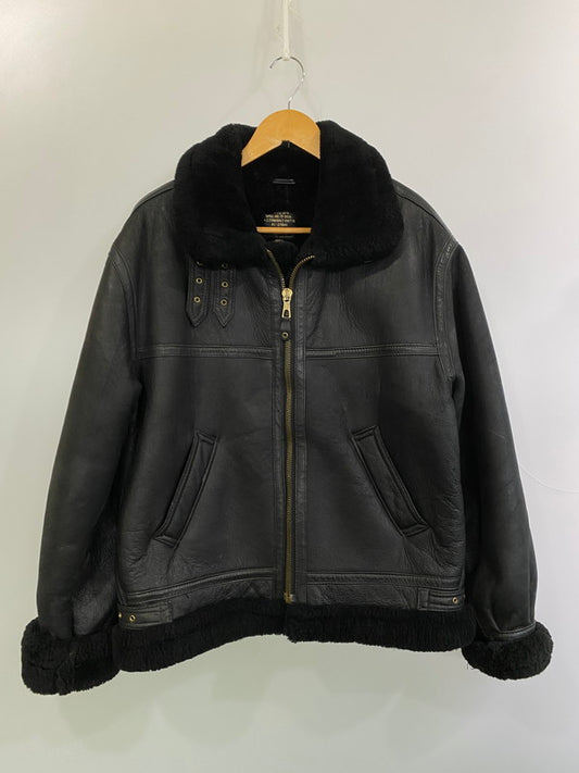 【中古品】【メンズ】 AIRDROP COMPANY エアドロップカンパニー B-3 MOUTON FLIGHT JACKET AC-271941 B-3 ムートン フライトジャケット アウター 145-251129-kk-34-min サイズ：40 カラー：ブラック 万代Net店