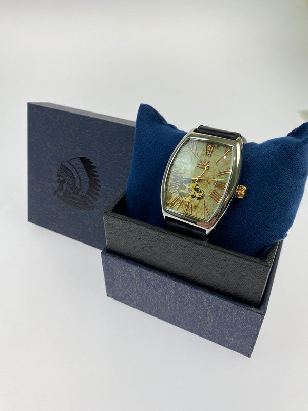 【中古品】【メンズ】 SAAD サード AUTOMATIC WRIST WATCH MJSS-21-T 天然石文字盤 トノー型 自動巻き 腕時計 197-251129-kk-51-min カラー：シルバー/ブラック 万代Net店