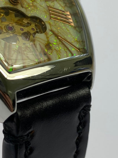 【中古品】【メンズ】 SAAD サード AUTOMATIC WRIST WATCH MJSS-21-T 天然石文字盤 トノー型 自動巻き 腕時計 197-251129-kk-51-min カラー：シルバー/ブラック 万代Net店