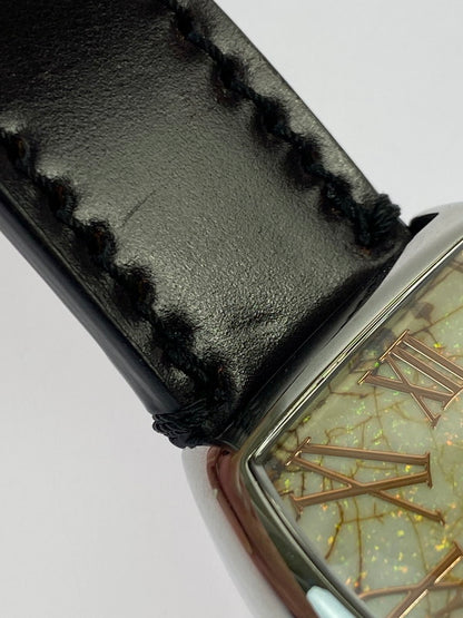 【中古品】【メンズ】 SAAD サード AUTOMATIC WRIST WATCH MJSS-21-T 天然石文字盤 トノー型 自動巻き 腕時計 197-251129-kk-51-min カラー：シルバー/ブラック 万代Net店